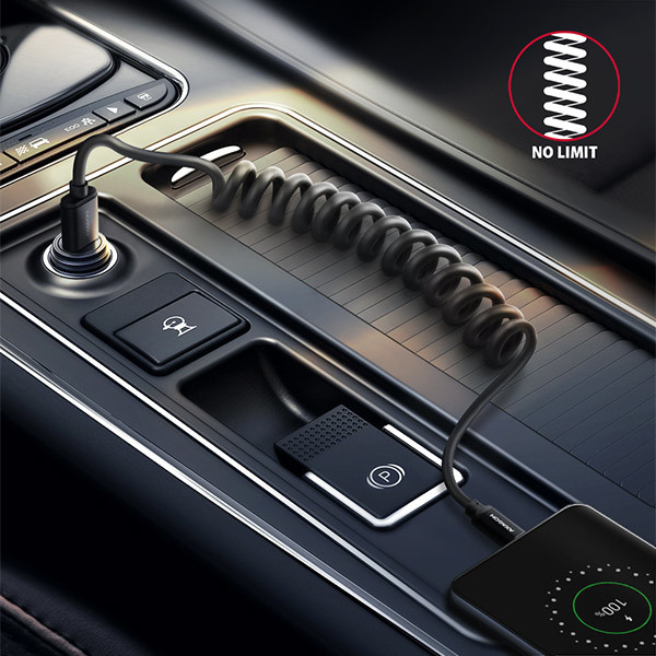 AXAGON BUCM-AM10TB, TWISTER kábel USB-C USB-A, 0.6 m, USB 2.0, 3A, ALU, tpe, čierna