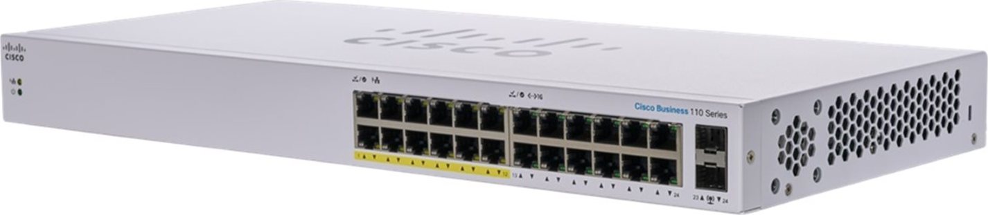 Cisco switch CBS110-24T (24xGbE, 2xGbE/SFP combo,fanless) - REFRESH