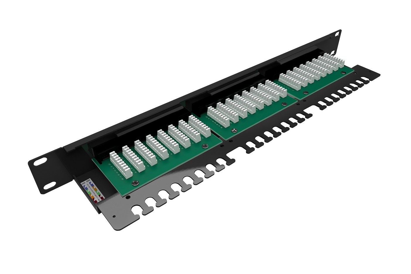 Solarix Patch panel 24 x RJ45 CAT5E UTP s prepojovacou lištou 1U SX24L-5E-UTP-BK-N