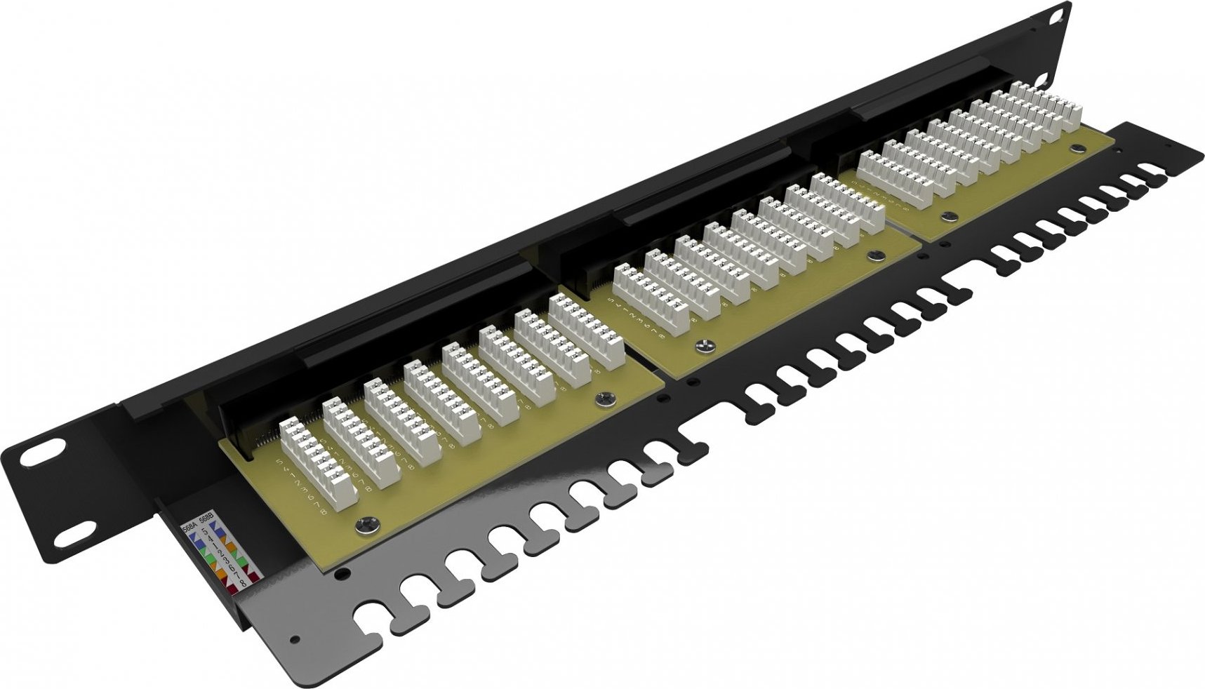 Solarix Patch panel 24 x RJ45 CAT6 UTP s prepojovacou lištou 1U SX24L-6-UTP-BK-N