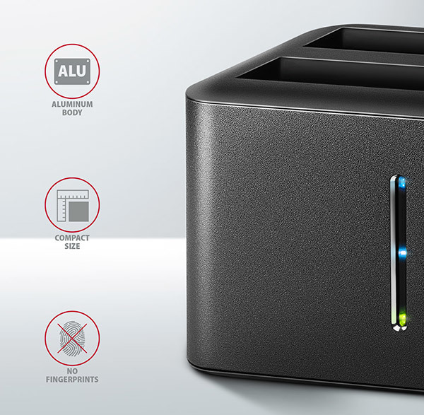 AXAGON ADSA-D25, USB 3.2 Gen 1 - 2x SATA 6G 2.dokovacia stanica 5" SSD/HDD CLONE MINI