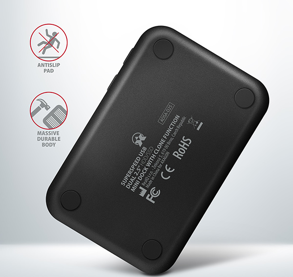 AXAGON ADSA-D25, USB 3.2 Gen 1 - 2x SATA 6G 2.dokovacia stanica 5" SSD/HDD CLONE MINI