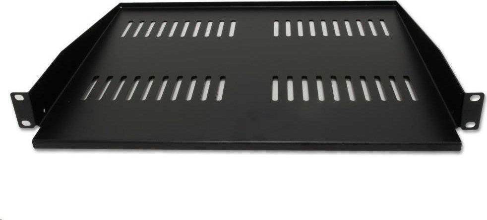 XtendLan 19" předsunutá police s perforací 1U/400mm, nosnost 25kg, černá