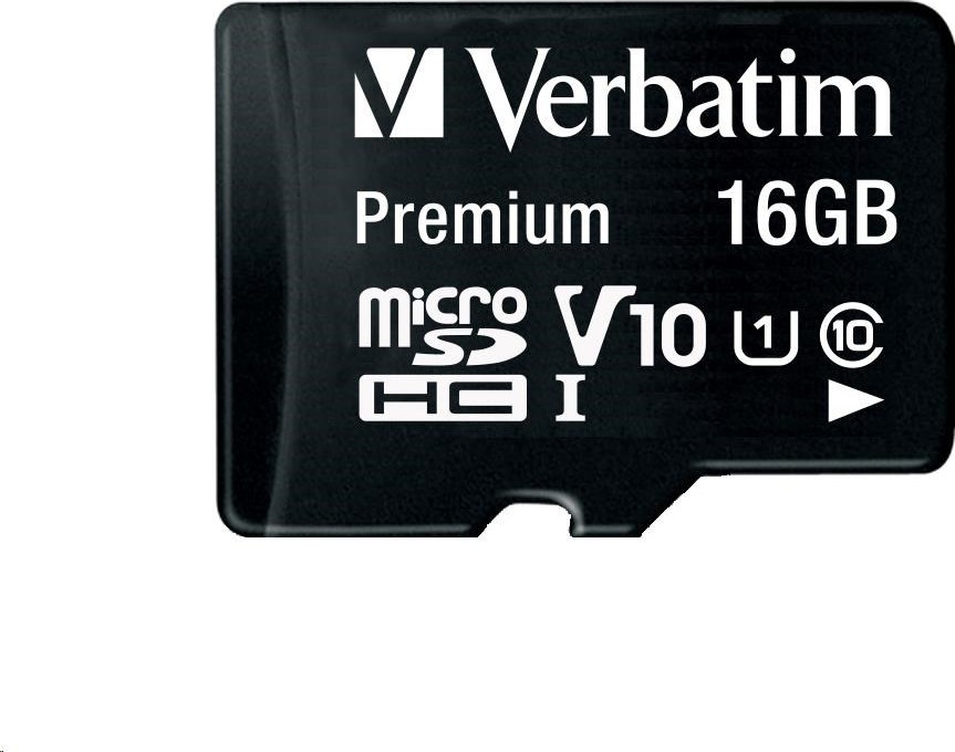 Karta VERBATIM MicroSDHC 16GB Premium, U1 + SD adaptér
