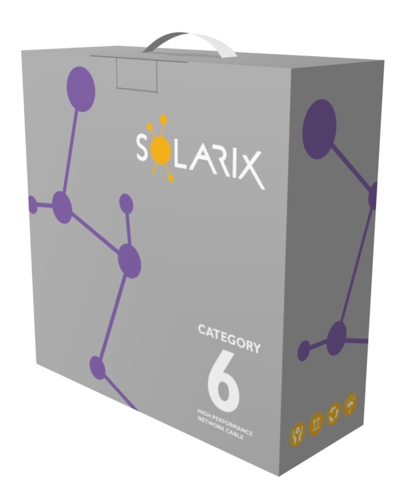 Inštalačný kábel Solarix UTP, Cat6, drôt, LSOH, krabica 100 m SXKD-6-UTP-LSOH