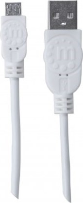 MANHATTAN Pripojovací kábel USB 2.0 A samec / Micro-B samec, 1 m, biely