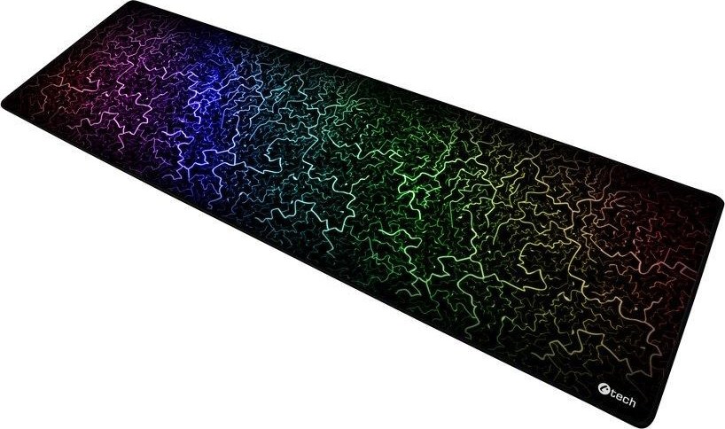 C-TECH Herná podložka pod myš ANTHEA ARC XL, farebná, na hranie, 900x270x4mm, obšité okraje