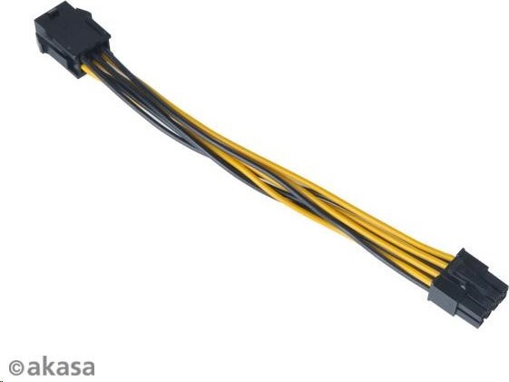 AKASA redukčný kábel zo 6pin PCIe na 8pin ATX 12V, 15cm