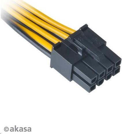AKASA redukčný kábel zo 6pin PCIe na 8pin ATX 12V, 15cm