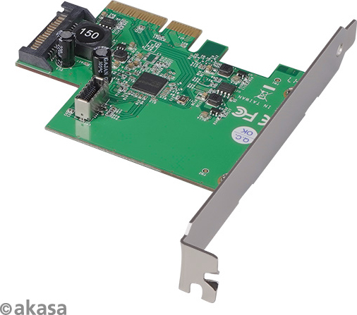 Sieťová karta AKASA USB 3.2 Karta HOST, 10Gbps USB 3.2 Gen 2, interný, 20-pinový, PCIe