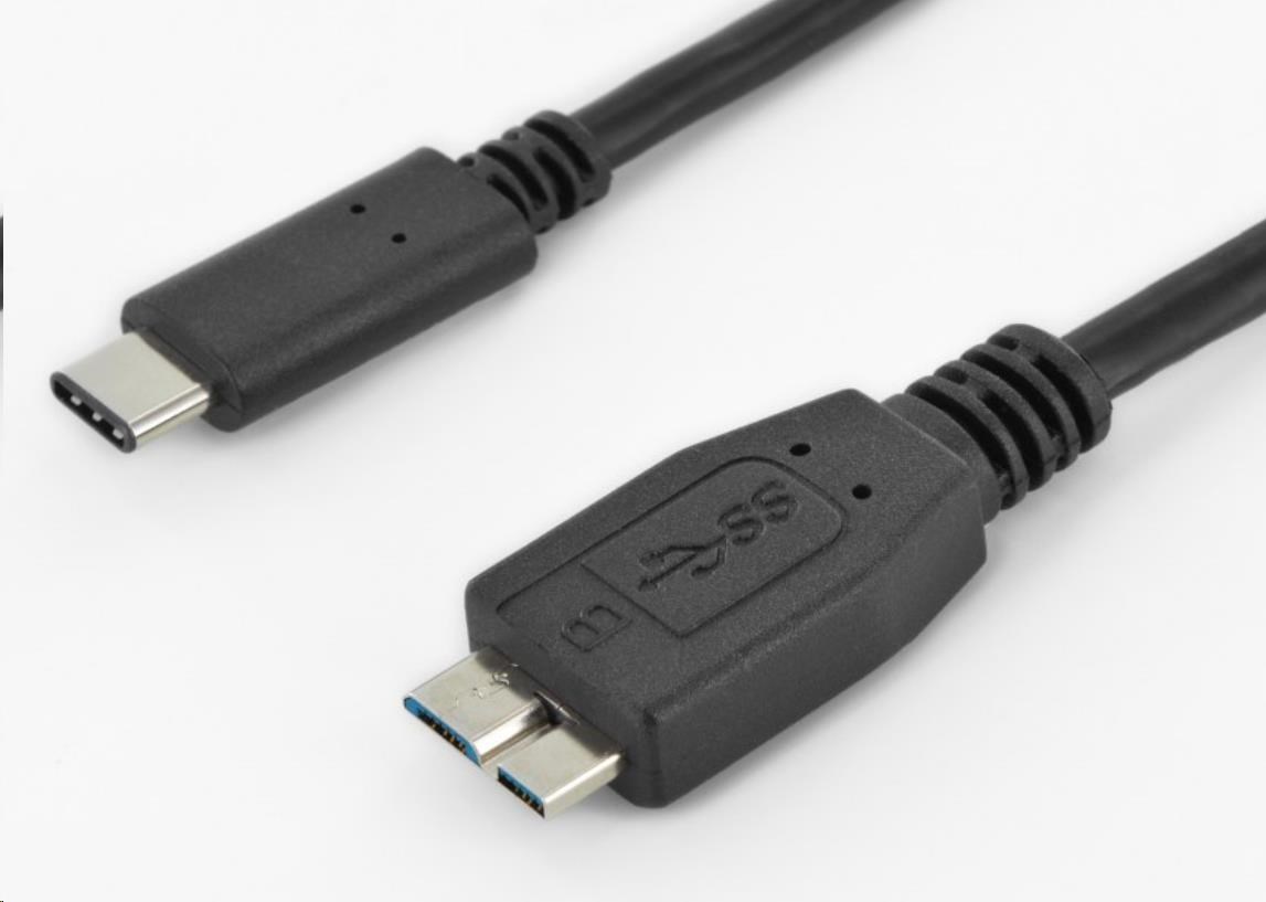 Kábel USB PREMIUMCORD 3.1 konektor C/male - USB 3.0 konektor Micro-B/male, 0.6m