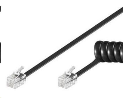 Telefónny kábel do slúchadiel PremiumCord Twisted 4 Cores 4m - čierny