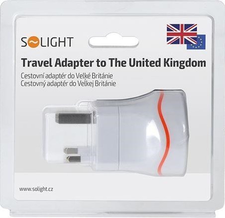 Solight cestovní adaptér pro použití ve Velké Británii, typ G