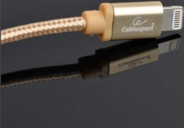 GEMBIRD CABLEXPERT USB 2.0 Nabíjací a synchronizačný kábel Lightning (IP5 a vyšší), opletený, 1,8 m, zlatý, blister