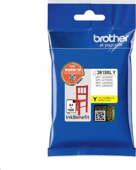 BROTHER INK LC-3619XLY žlutý, yellow - 1300stran, J2330, J3530, J3930