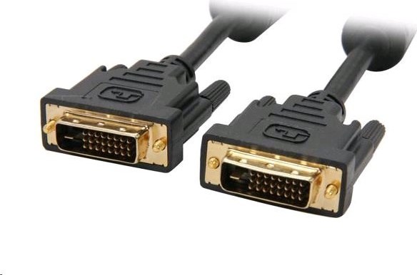 C-TECH DVI-DVI kábel, M/M, 1,8 m DVI-D, dvojlinkový, tienený