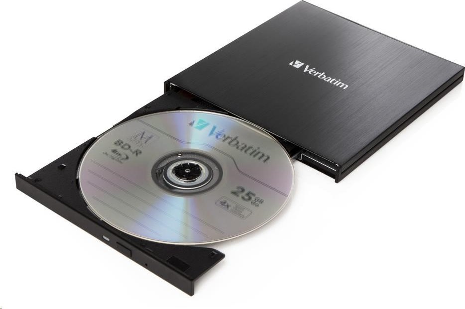 VERBATIM Ultra HD 4K Blu-ray externá slimline napaľovačka (USB 3.1, USB-C) + bezplatné 25GB médium