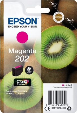 EPSON C13T02F34010, originálna cartridge, purpurová, 4,1ml, Pre tlačiareň: EPSON XP 6005, EPSON XP 6000