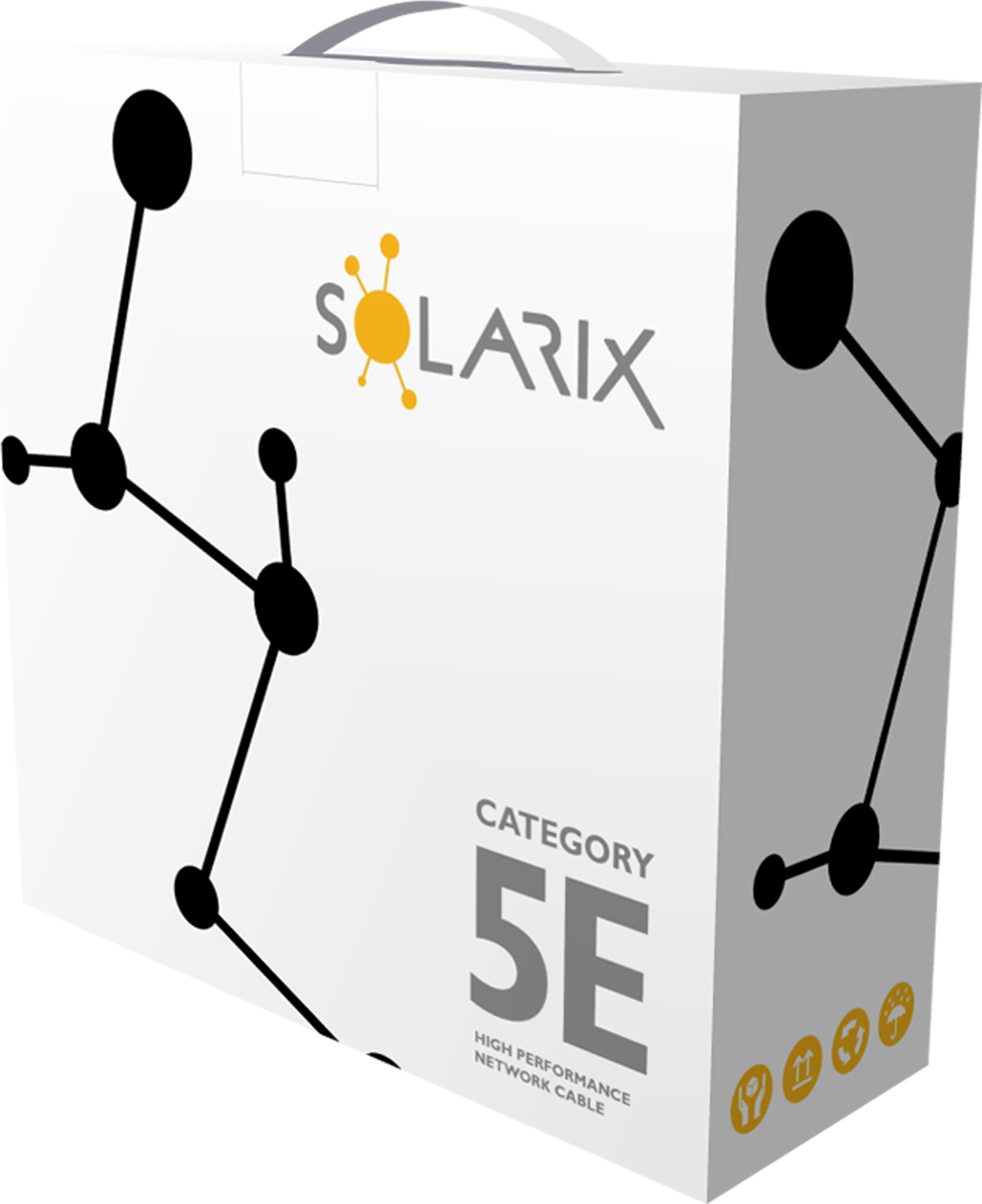 Inštalačný kábel Solarix UTP, Cat5E, drôt, PVC, krabica 100 m SXKD-5E-UTP-PVC