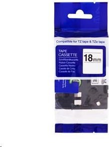 PRINTLINE kompatibilní páska s Brother TZE-241, TZ-241, 18mm x 8m, černý tisk / bílý podklad