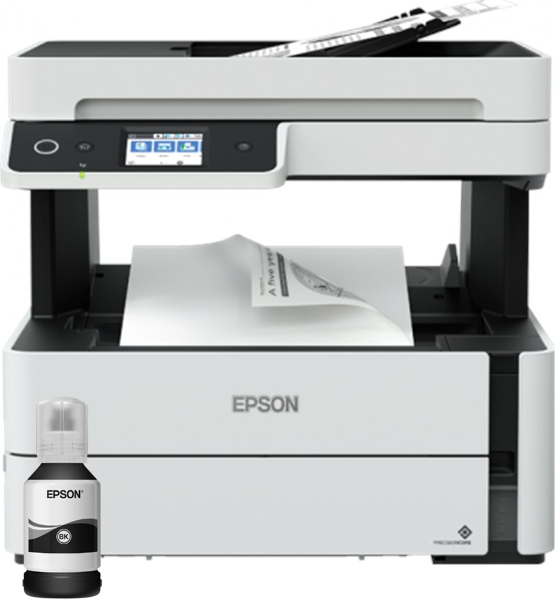 Atramentová tlačiareň EPSON EcoTank Mono M3180, 4v1, A4, 39 str./min, Ethernet, Wi-Fi (Direct), duplex, LCD, ADF, Trade In 1000 Kč