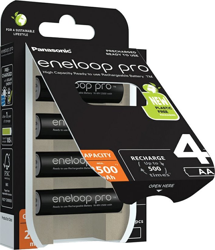 PANASONIC eneloop Pro Nabíjecí Baterie AA 2500mAh 1,2V HR-3UWXB-4BP (Blistr 4ks)
