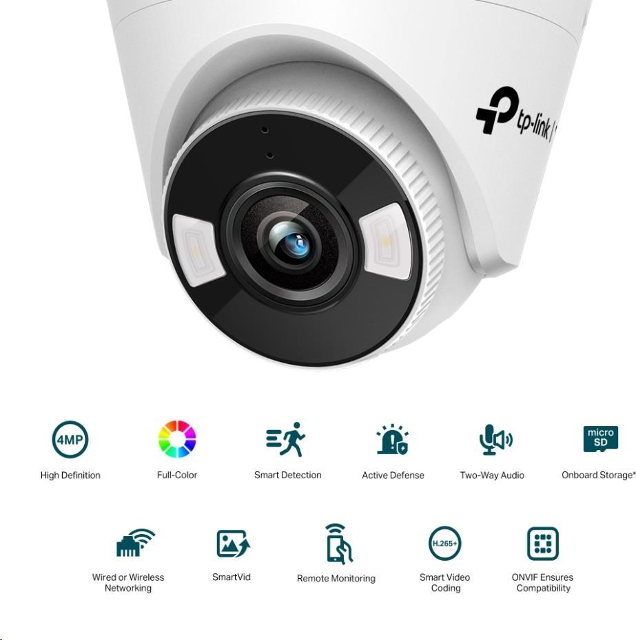 TP-Link VIGI C440(4mm), 4MP, Turret, PoE, IR 30m, Micro SD card