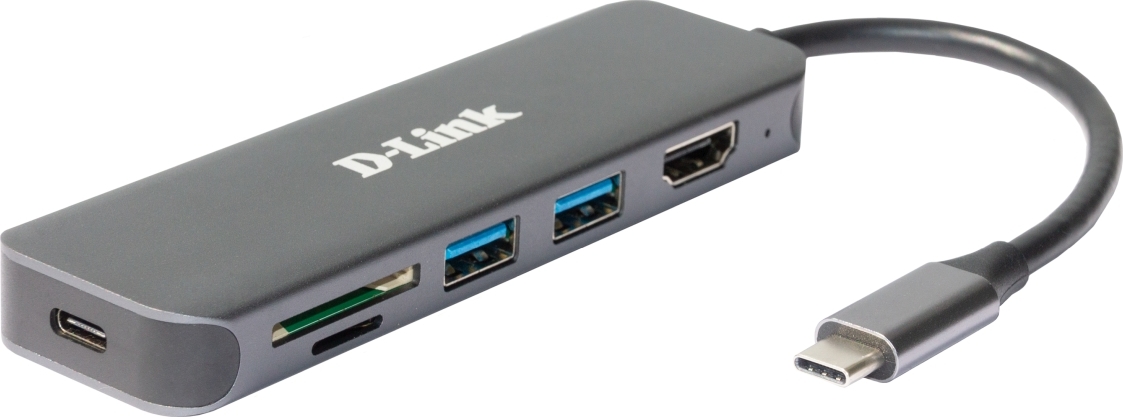 D-Link DUB-2327 USB-C Hub with HDMI and SD/microSD Card Reader, 2x USB3.0, mini docking station