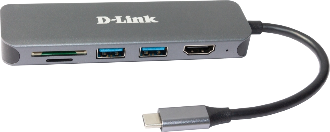 D-Link DUB-2327 USB-C Hub with HDMI and SD/microSD Card Reader, 2x USB3.0, mini docking station