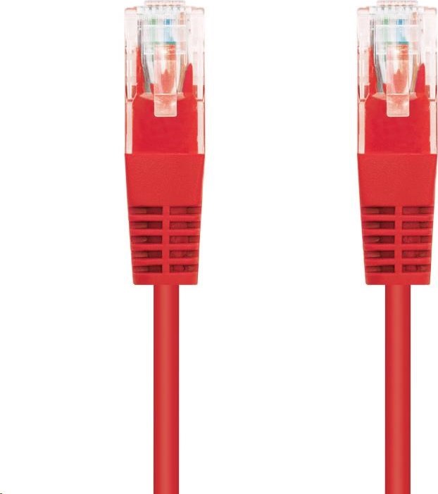 C-TECH kabel patchcord Cat5e, UTP, červený, 0,5m