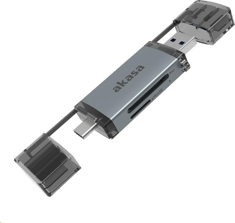 AKASA čtečka karet AK-CR-12, externí, 2-In-1 USB 3.2