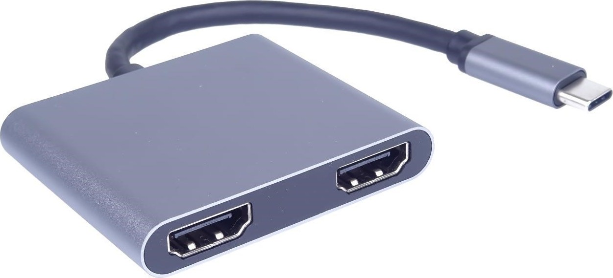 PremiumCord MST adaptér USB-C na 2x HDMI, USB3.0, PD, 4K a FULL HD 1080p rozlíšenie