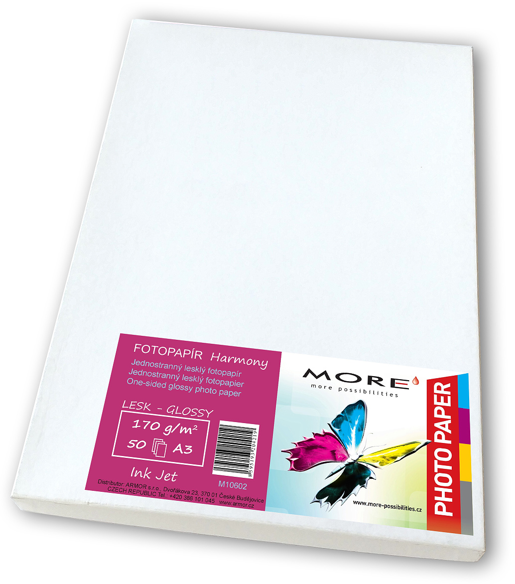 ARMOR Fotopapír 260g, A3 lesklý, bílý, 50 listů, inkjet