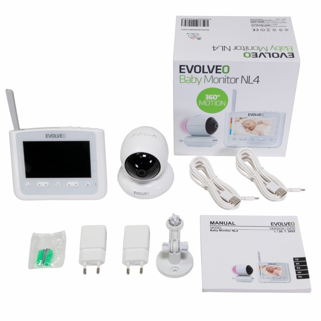 EVOLVEO dětská chůvička s nočním světlem a otočnou kamerou NL4