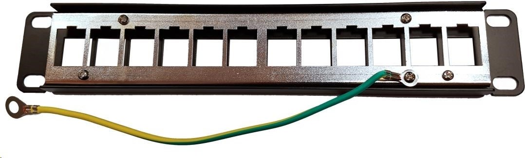 XtendLan 10" modulárny tienený patch panel LEXI-Net 12port, čierny