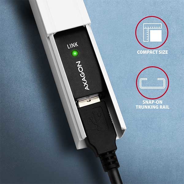 AXAGON ADR-215, USB 2.0 A-M -> A-F aktívny predlžovací / repeater kábel, 15m