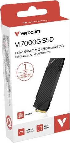 VERBATIM SSD Vi7000G Internal PCIe NVMe M.2 SSD 1TB , W 5500/ R 7400MB/s