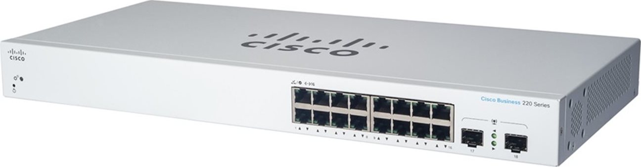 Cisco switch CBS220-16T-2G (16xGbE,2xSFP,fanless) - REFRESH