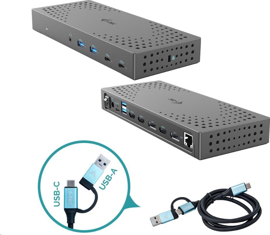 i-tec USB 3.0 / USB-C / Thunderbolt, 3x 4K Docking Station Gen 2 + PD 100W