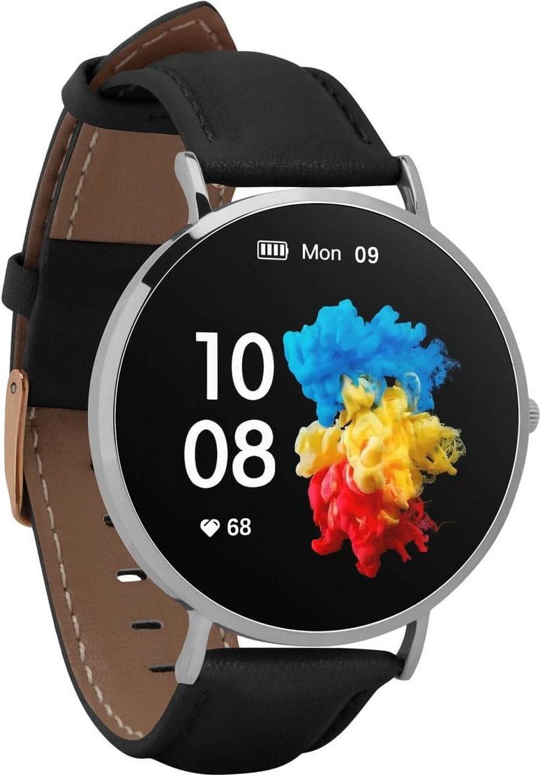 Garett Smartwatch Verona stříbrná, černý řemínek