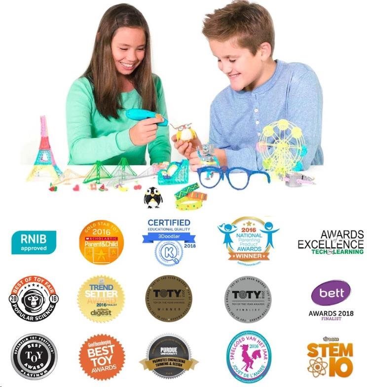 3Doodler 3D Pero Start+ a 72 náplní + 12 šablon