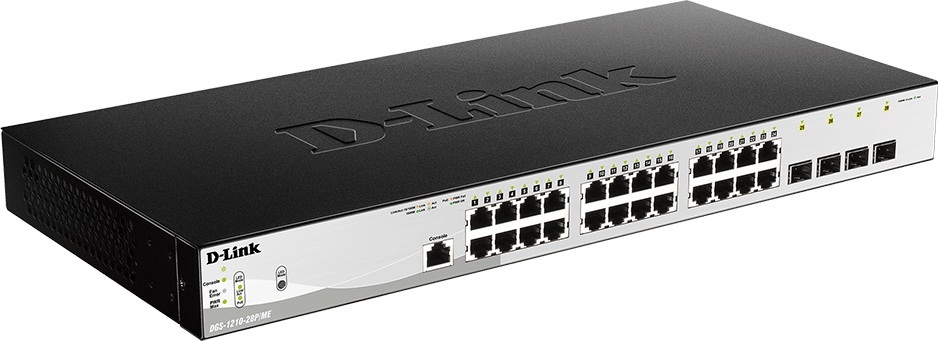D-Link DGS-1210-28P/ME/E 24-Port 10/100/1000BASE-T PoE + 4-Port 1 Gbps SFP Metro Ethernet