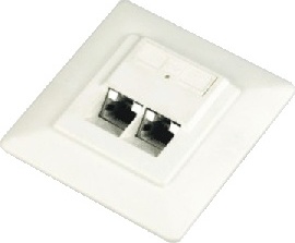 DATACOM STP dvojzásuvka Cat5e pod omítku 45 st.