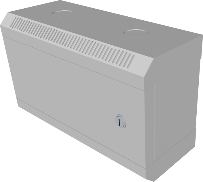 10" rack jednodílný 4U/140 DATACOM Šedý plech.dveře