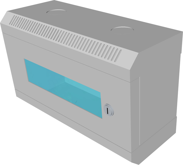 10" rack jednodílný 4U/140 DATACOM Šedý Skl.dv.