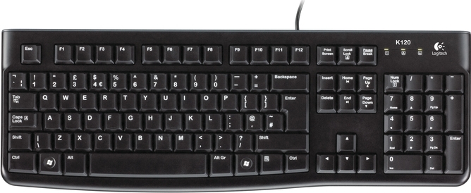 Logitech K120/Drátová USB/CZ-SK layout/Černá