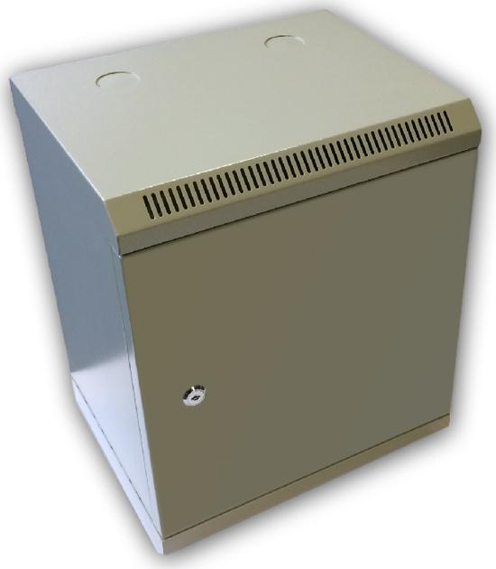 10" rack jednodílný 9U/280 DATACOM šedý plech.dv.