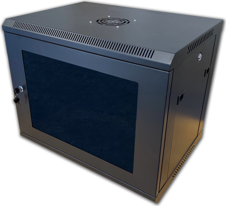 Datacom 19" rozvaděč 9U/450 mm (sklo) černý