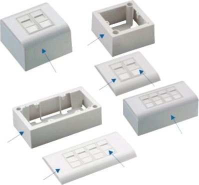 DATACOM Modul.dat.zásuvka UTP CAT5E 4xRJ45 na i pod omítku