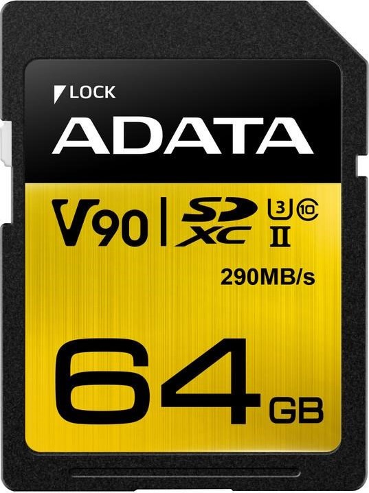 A-Data ADATA SDXC karta 64GB UHS-I U3 Class 10, Premier One (R: 290MB / W: 260MB)